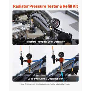 Kit de testeur de pression de liquide de refroidissement 47 pièces, universel, pour radiateur, remplissage sous vide, 3 adaptateurs métalliques, outil de refroidissement automobile, outil de réparation automobile - Product Image 2