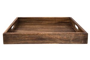 Wooden tray <b>serving</b> board breakfast <b>set</b> rectangular wooden base kitchen accessory food platter - Product Image 4