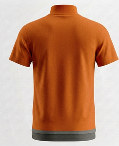 Camiseta de Hombre Naranja de Manga Corta con Cuello Redondo, Tejida en 100% Algodón Transpirable, Corte Regular, Diseño Sólido con Letras Pintadas a Mano y Dibujos Animados - Product Image 1