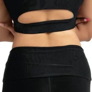 Débardeur court noir zippé pour femme, soutien-gorge de sport athlétique sans manches, idéal pour l'entraînement, le yoga, le fitness, les activités sportives et les loisirs - Product Image 5