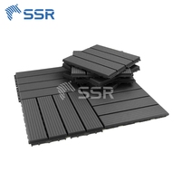 Dalles de terrasse en WPC noir SSR pour les grossistes – Revêtement de sol extérieur modulaire pour hôtels, complexes hôteliers et entrepreneurs