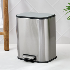 Stainless Steel Pedal <b>Dustbin</b> Bathroom Kitchen Trash Can Soft Close <b>Lid</b> Modern Waste Bin for Home Hotel Office - Product Image 1