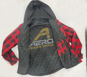 Men's <b>Flannel</b> Shirt Long Sleeve Plaid Hooded Casual Lumberjack Work <b>Jacket</b> Regular Fit - Product Image 3