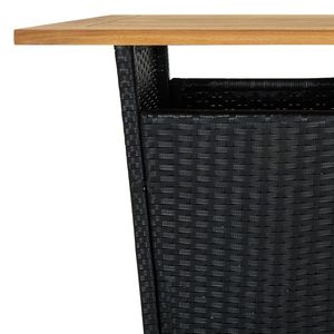 Modern <b>Square</b> Medium <b>Bar</b> <b>Table</b> Black PE Rattan Outdoor <b>Table</b> - Product Image 5