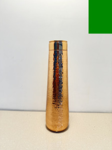Premium Hand-Hammered Pure Copper Water Bottle Mirror Polished Drinkware Copper Flask Tapered Sports Bottle with Flush Cap - Product Image 5