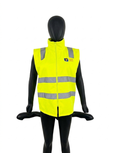 Gilet de sécurité haute visibilité ANSI Classe 3 avec LED clignotantes, réfléchissant, imperméable, coupe-vent, fermeture éclair, logo personnalisé pour la sécurité routière et le travail - Product Image 2