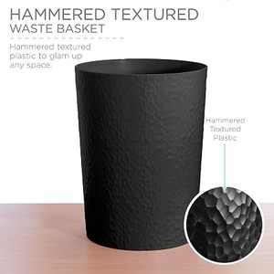 Metal Waste <b>Bin</b> Decorative Metal Trash Can Dustbin Garbage <b>Bin</b> Storage Basket <b>Office</b> Home Hotel Bedroom Bathroom Kitchen Waste - Product Image 2