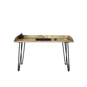 Escritorio industrial de madera maciza y metal - Product Image 1