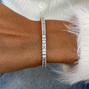 Bust Down Cuban Link <b>Bracelet</b> Moissanite Diamond 925 <b>Silver</b> Hip Hop Chain Style Womens Moissanite Cuban Link <b>Bracelet</b> - Product Image 3