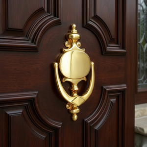 Pomo de Puerta de Latón Macizo de Primera Calidad con Acabado Antiguo |   Manija de Puerta Principal Resistente, Estilo Clásico Vintage, Herrajes de Entrada para el Hogar - Product Image 2