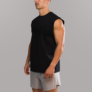 Men's Tank Tops Gym Exercise Fitness Sports <b>Vest</b> with Wide Shoulder Round Neck Sleeveless Shirt Casual Wear Tank Tops - Product Image 3