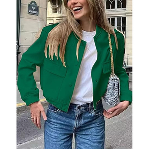 <b>Women</b> Cropped Baseball <b>Jacket</b> Fashion Letterman <b>Varsity</b> Supplier Wholesale USA - Product Image 4