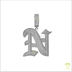 Pendentif personnalisé lettre AN en moissanite et diamants, collier hip-hop glacé, bijoux de luxe scintillants, cadeau - Product Image 2