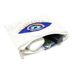 Monedero de cuentas hechas a mano con cremallera, estilo bohemio, protección espiritual, bordado de cuentas, duradero, ecológico, personalizado - Product Image 3