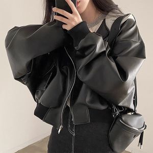 2025 New Spring Women's Genuine Leather <b>Jacket</b> Casual Coat <b>Real</b> Cuffs <b>Fur</b> Decoration - Product Image 5