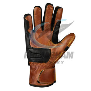 Gants de moto en cuir antidérapants à doigts entiers avec logo personnalisé, design respirant, fabriqués au Pakistan - Product Image 3