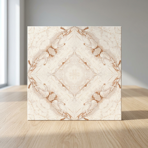 Tuile de terrasse en pierre de marbre naturel lavé mat blanc européen 400x400mm Système de verrouillage Jardin extérieur Teck brossé 16x16 pouces - Product Image 1