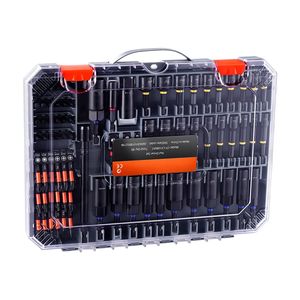 Juego de 80 piezas de destornilladores de impacto magnéticos premium - Tamaños métricos y SAE con adaptadores de vasos, portapuntas y destornillador de tuercas de ala - Product Image 1