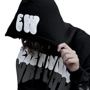 เสื้อฮู้ดซิป Y2K ทรงโอเวอร์ไซส์ ผ้าฝ้ายแท้ 100%  แบบหนา  ใส่สบาย  ปักลาย 3 มิติ  สำหรับผู้ชาย  ผ้าเฟรนช์เทอร์รี่  พิมพ์ลายพัฟ - Product Image 3