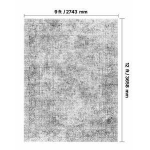 Tappetino da 9X12 ft grigio bohémien Anti-Skid e Anti-strappo ampio Set di tappetini - Product Image 3