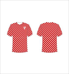T-shirt personnalisé pour homme en gros, motif à pois rouges, tee-shirt graphique de haute qualité, sublimation, streetwear à pois, t-shirts pour hommes en vrac - Product Image 1