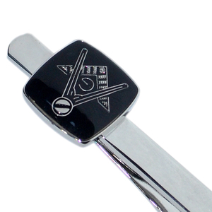Pince à cravate maçonnique carrée et compas, accessoire de la Fraternité, design élégant pour homme, idée cadeau pour la Loge - Product Image 3