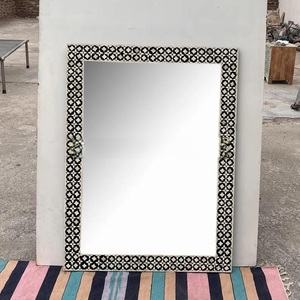 Modern Elegant Hand Carved Bone Inlay <b>Mirror</b> Statement Piece for Entryway Living Room Indian Exporter - Product Image 1