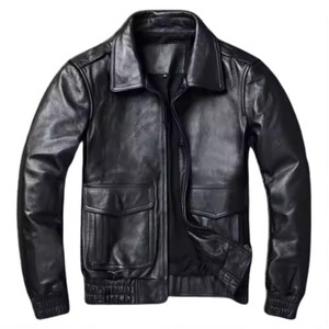 Sleek Black Leather <b>Biker</b> <b>Jacket</b> for Men Featuring Premium Cowhide Leather Asymmetrical Front Zipper Snap Breathable - Product Image 4