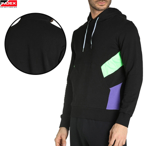 Sudadera con Capucha para Hombre INDEX SPORTSWEAR, Diseño Color Block, Corte Regular, Estilo Deportivo Otoñal, Negro, Verde, Morado, Tejido de Punto - Product Image 4