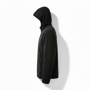 Veste polaire tactique pour homme avec logo personnalisé, à capuche, fermeture éclair intégrale, chaude et thermique, avec poches zippées - Product Image 4
