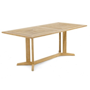 Mesa de Comedor Rectangular Moderna de Roble, Madera Sólida, Diseño Minimalista, 6 Plazas, Mueble Estable para el Hogar - Product Image 1