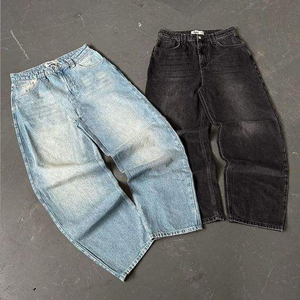 Pantalones Vaqueros de Mujer Estilo Vintage Lavado, de Pierna Ancha y Holgados, de la Mejor Calidad, con Efecto Desgastado - Product Image 1