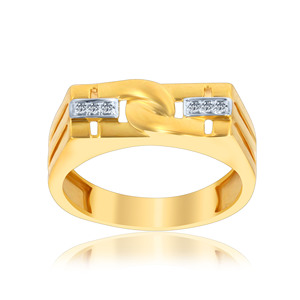 Anillo Infinity Grace de Oro Amarillo de 18K con Diamante de Corte Redondo de 0.20 CT TW, Diseño Abierto Moderno para Bodas y Uso Masculino - Product Image 1
