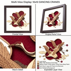 Premium Natural Wood Veneer Art <b>Frame</b> | Modern Decorative <b>Wall</b> <b>Frame</b> | Handcrafted Home & Office Decor - Product Image 6