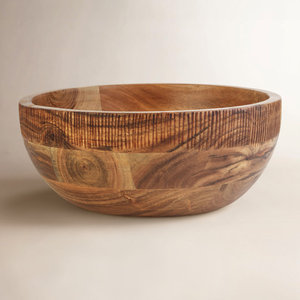 Bol à salade en bois de noyer noir massif |   Grand saladier en bois artisanal - Product Image 4