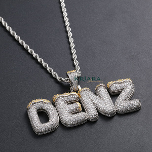 Men's Hip Hop DENZ <b>Letter</b> Pendant 925 Silver 18K Gold Plated Moissanite Themed Charm Everyday Wear - Product Image 5