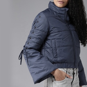 Women's Reversible Winter Bomber Puffer <b>Jacket</b> Oversize Thickened <b>Duck</b> <b>Down</b> Coat with Waterproof Linen Lining Patchwork Design - Product Image 3