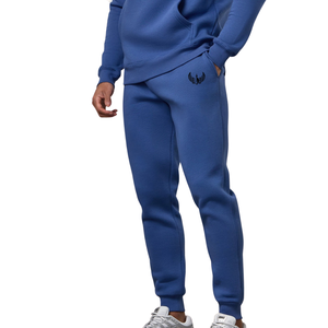 <b>Mens</b> <b>Navy</b> Fleece Hooded Tracksuit Casual Athletic Gymwear <b>Jogger</b> Set Streetwear Winter Fashion Sports Activewear Hoodie - Product Image 5