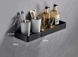 OEM/ODM Space Aluminum <b>Shower</b> Shelf Bathroom <b>Storage</b> Rack Wall Mounted <b>Shower</b> Caddy with Hooks Rust Resistant Organizer - Product Image 3