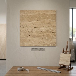 กระเบื้องพอร์ซเลนลายหินอ่อนสีเบจ ขนาด 60x60 ซม. ผิวด้าน แกะสลักเคลือบเงา สำหรับปูพื้นและผนัง โครงการวิลล่า รับผลิตตามแบบ OEM มาตรฐาน ISO - Product Image 3