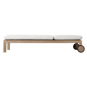 Oferta especial: Tumbona de exterior de madera de teca premium Hotel Emma con respaldo ajustable y ruedas, ideal para piscina, playa, resort, villa o patio. - Product Image 2