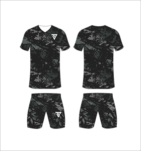 Custom Sublimation Soccer Jersey Set <b>Men</b> Grey Red Black Abstract Geometric Grunge Graffiti Pattern Football Uniform Quick Dry - Product Image 3
