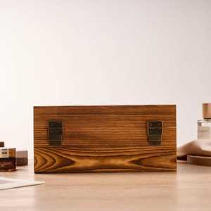Caja de Almacenamiento de Madera con Cierre Metálico, Organizador Rectangular para Empaque de Regalos - Product Image 1