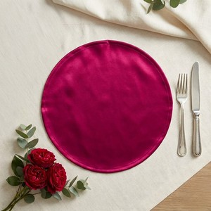 Luxury Poly Satin Dark Pink Round <b>Placemat</b> for <b>Dining</b> <b>Table</b> Luxury Home Hotel Wedding Use Fully Customisable - Product Image 3