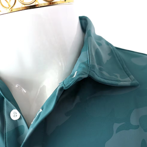 Camisa de Hombre de Verano, Transpirable, Tejida, 160g, Poliéster/Algodón Satinado, Lisa, Casual, Antiarrugas, con un Solo Botón y Cuello Camisero - Product Image 5