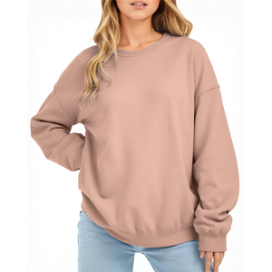 Sweat-shirt oversize en molleton doux et confortable pour femme, style streetwear, avec option de broderie personnalisée sur le devant, 100 % coton, personnalisable - Product Image 1