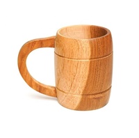 Chope à bière en bois écologique 400 ml, la plus vendue, en stock, en bois naturel, style vintage, avec poignée, personnalisable avec logo, cadeaux d'affaires, voyage
