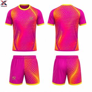 Conjunto de Camiseta y Pantalones Cortos de Fútbol con Logotipo y Talla Personalizados, 100% Poliéster, Absorbe la Humedad, Transpirable, Secado Rápido, Precio de Venta al Por Mayor, OEM - Product Image 4