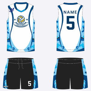 Uniforme de Voleibol Personalizado de Entrega Rápida, Venta al Por Mayor, Sublimado, Transpirable, Cuello en V, Malla de Poliéster, Conjunto de Equipo de Secado Rápido, OEM - Product Image 1