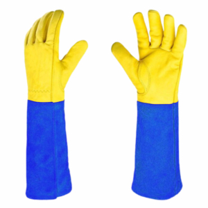 Équipement de protection individuelle, gants de travail de sécurité pour soudage TIG en cuir de vachette grainé, doublure en coton, résistants à la chaleur, aux étincelles et au feu - Product Image 6